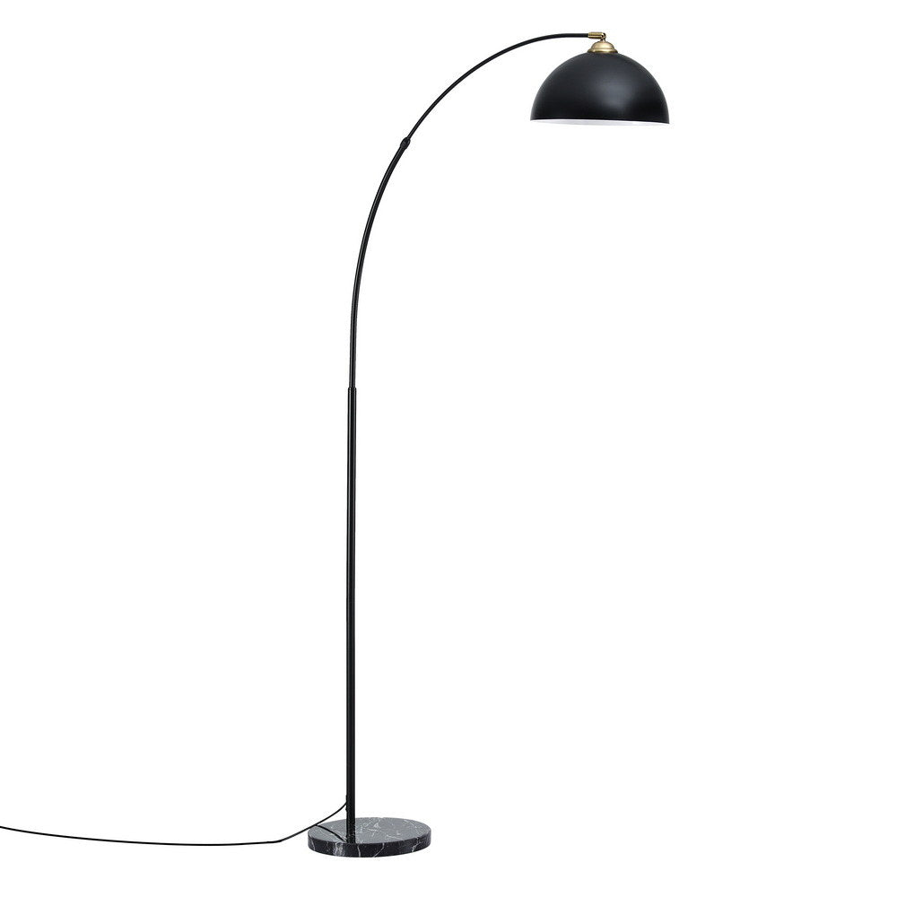 Artiss Modern Arched Floor Lamp Black Standing Heavy-Duty Marble Base for Living Room Bedroom