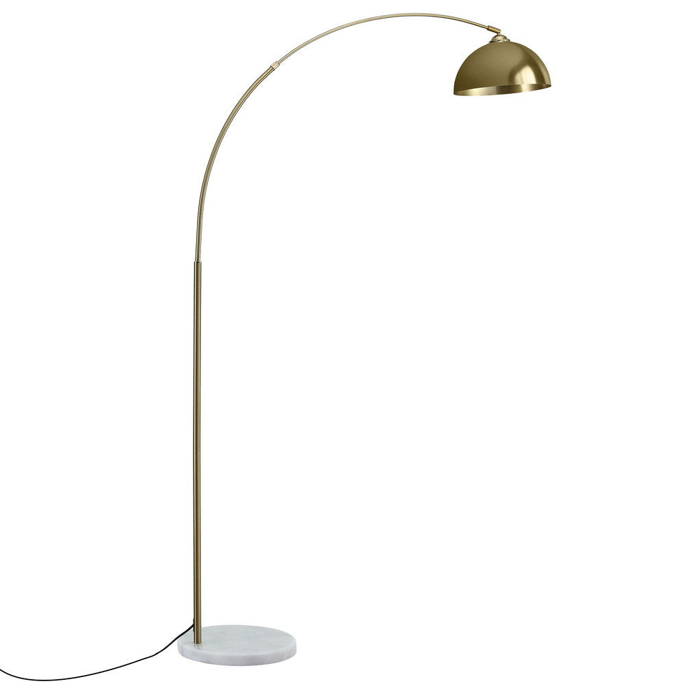 Artiss Modern Arched Floor Lamp Gold Brass Standing Heavy-Duty Marble Base for Living Room Bedroom