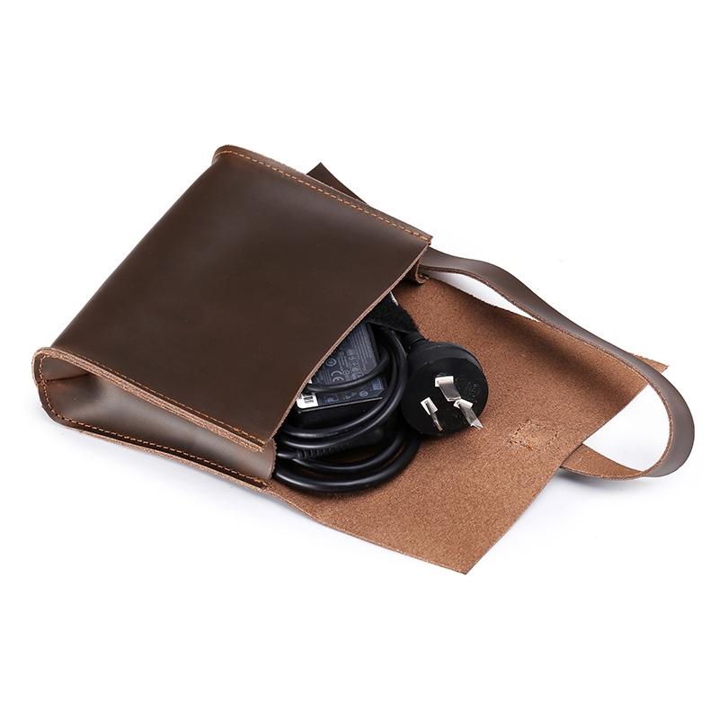 Versatile Leather Laptop Bag With Cable Winder - Fits 12 Macbook Samsung Sony Dell Alienware Chuwi Asus Hp - Coffee-1915196516063121411