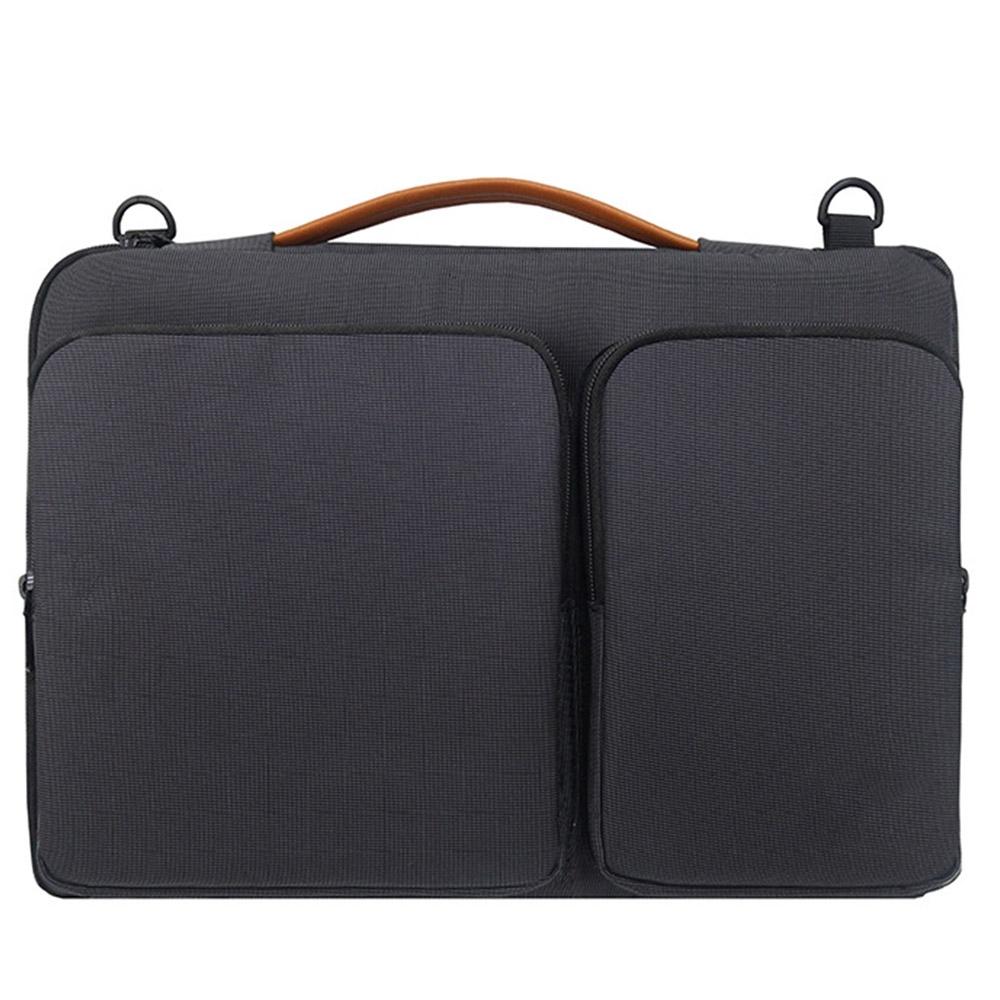 Waterproof Nylon Laptop Handbag With Trolley Strap - Fits 13-14 Inch Laptops - Black-1915196679712280576