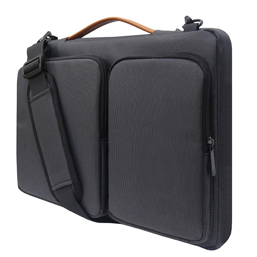 Waterproof Nylon Laptop Handbag With Trolley Strap - Fits 13-14 Inch Laptops - Black-1915196679712280579