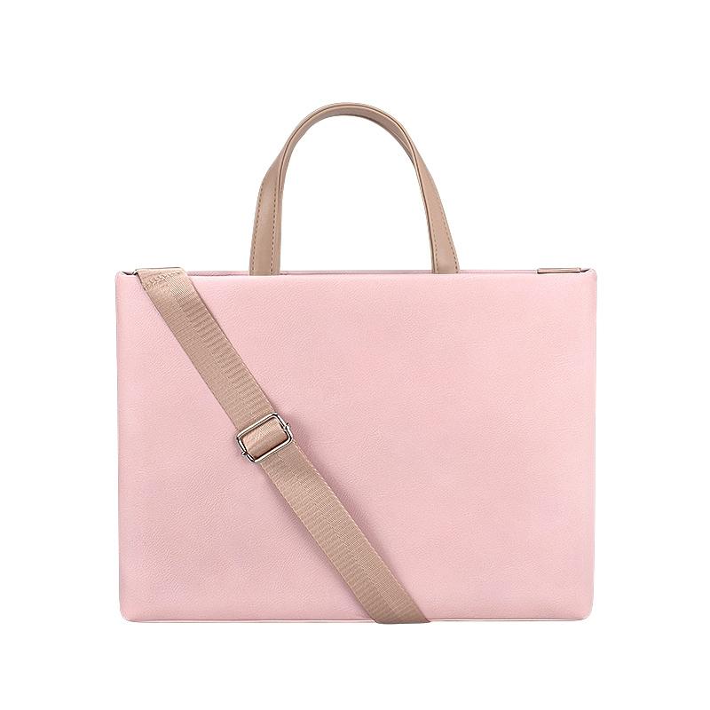 13.3 Inch Pink Laptop Crossbody Bag - Waterproof Pu Material-1915196536015425542