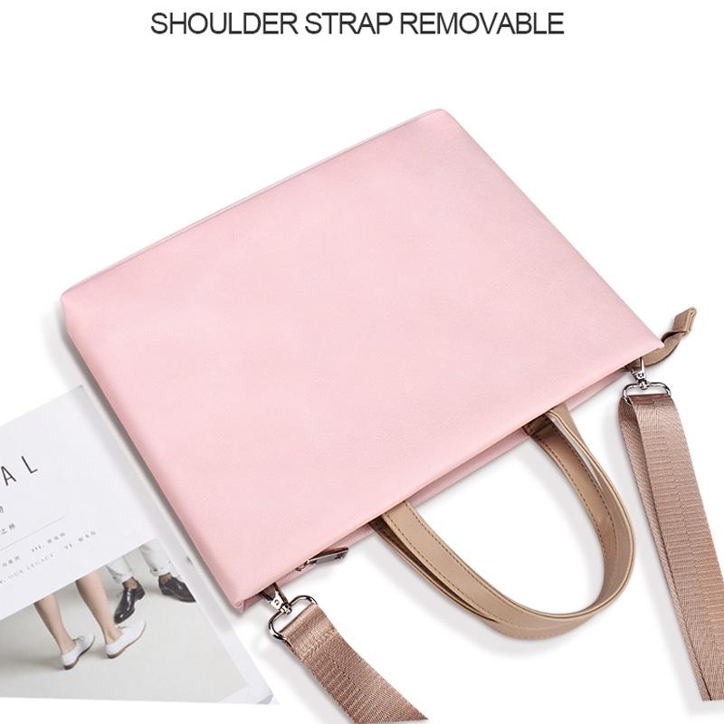 13.3 Inch Pink Laptop Crossbody Bag - Waterproof Pu Material-1915196536015425537
