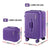 Wanderlite 2pcs Trunk Luggage Suitcase Travel Carry On TSA Lock 12" 20" Purple
