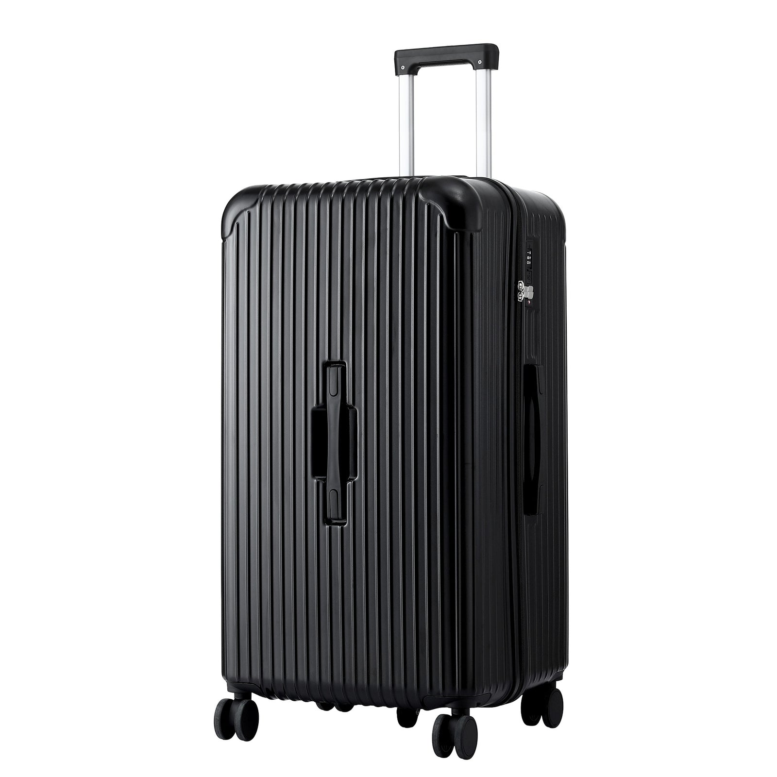 Wanderlite 28" Trunk Luggage Suitcase Travel 5 Wheels Type-C Port TSA Black