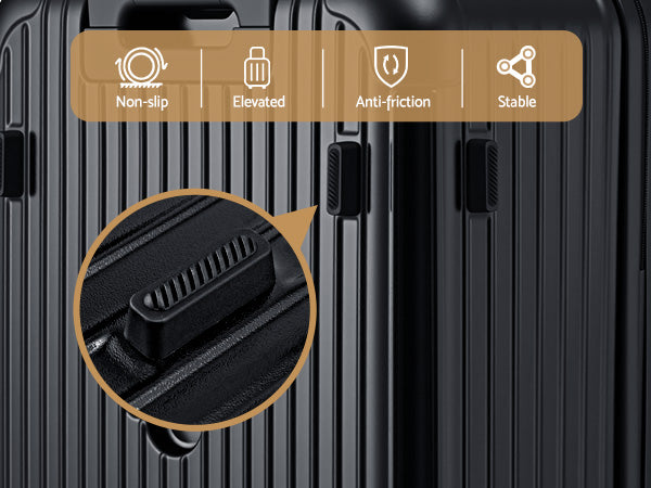 Wanderlite 28" Trunk Luggage Suitcase Travel 5 Wheels Type-C Port TSA Black