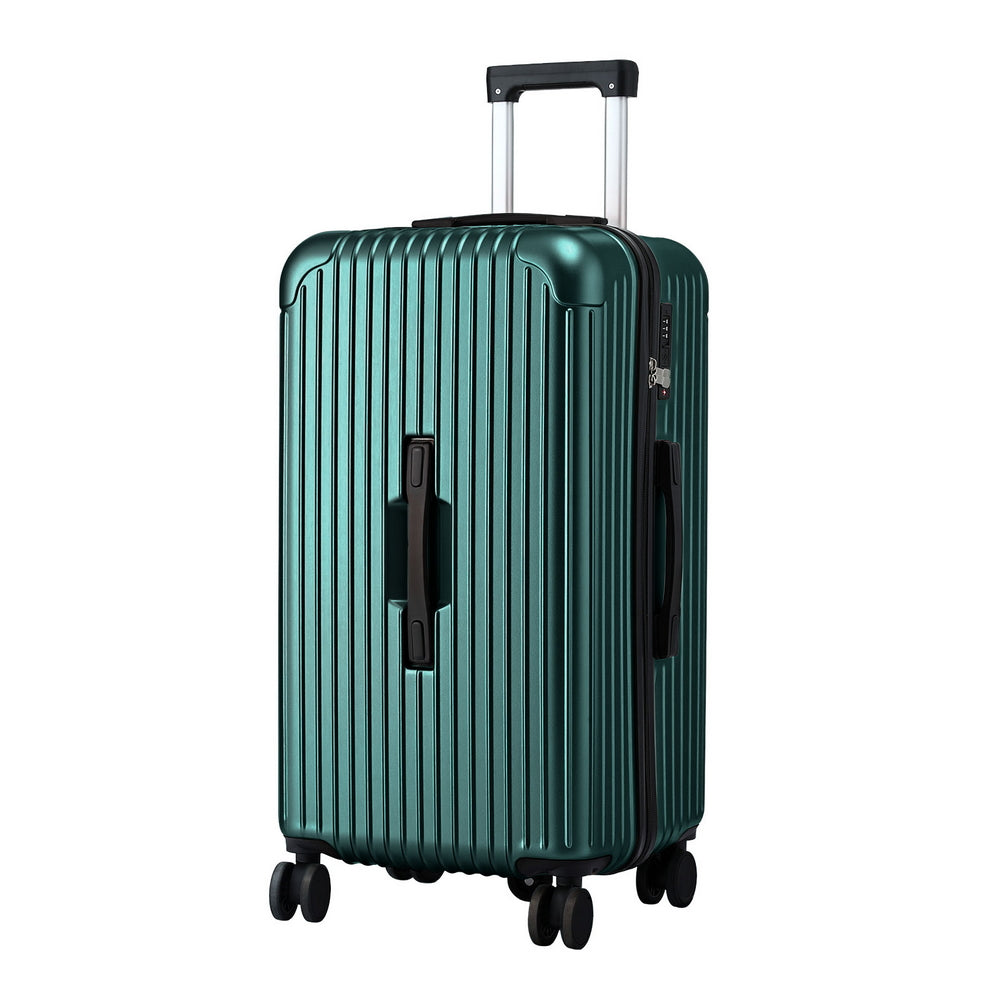 Wanderlite 28&quot; Trunk Luggage Suitcase Travel 5 Wheels Type-C Port TSA Green