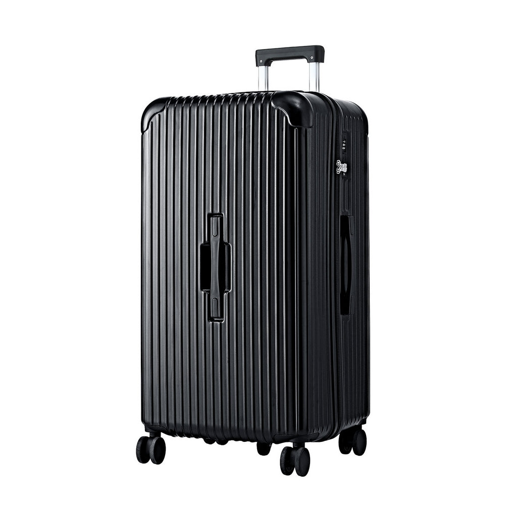 Wanderlite 32&quot; Trunk Luggage Suitcase Travel 5 Wheels Type-C Port TSA Black
