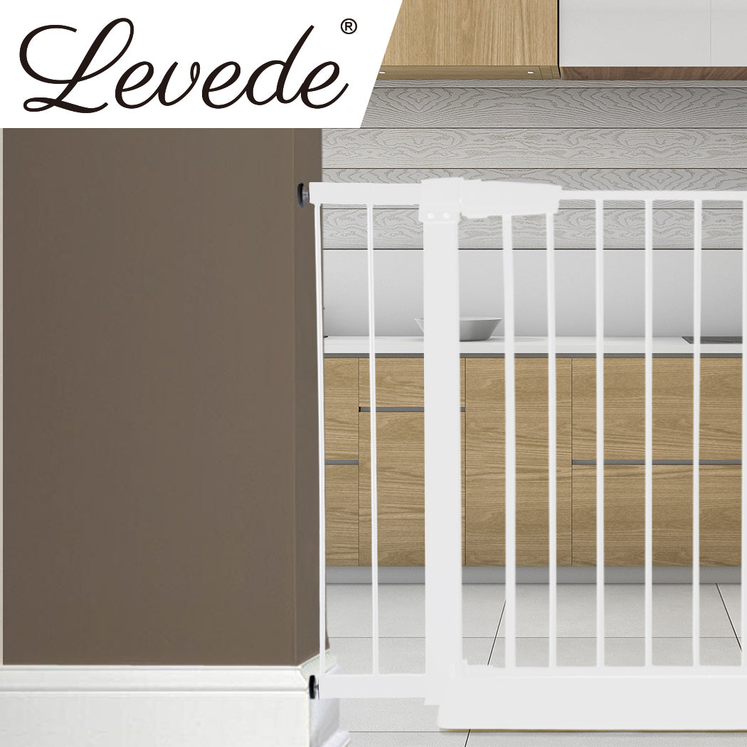 Levede Baby Safety Gate Adjustable Pet White 10cm Extension-1910113187139817478