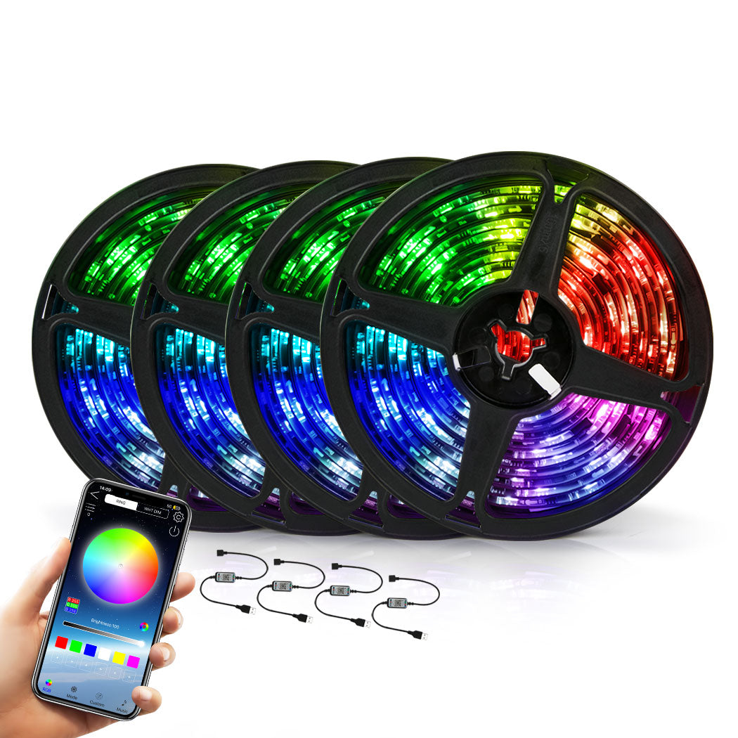 5M RGB 5050 LED Strip Lights 4 Roll-1919892864142282758
