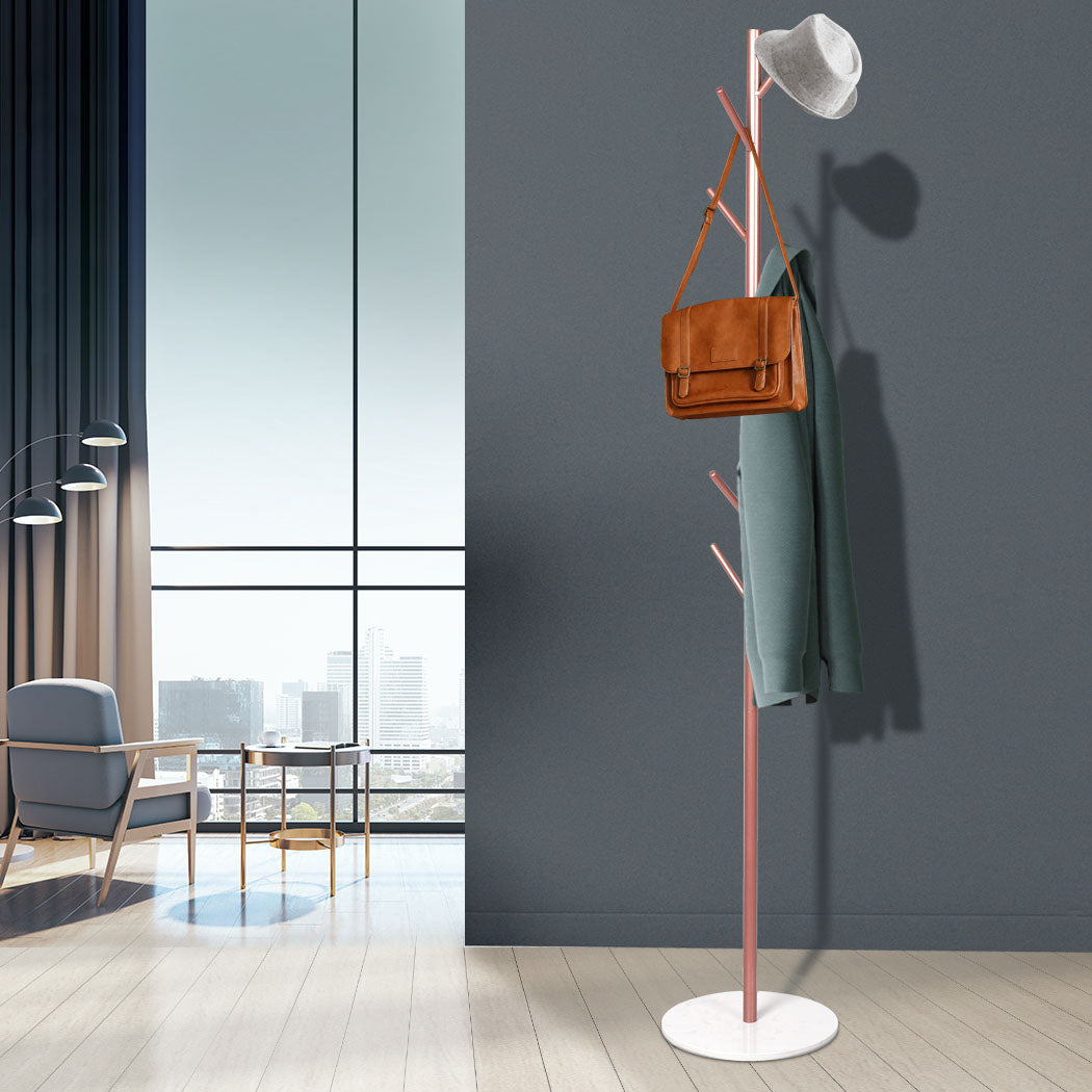 Levede Coat Rack Hat Clothes Stand Hanger Rose Gold Rose Golden-1954803010026737670