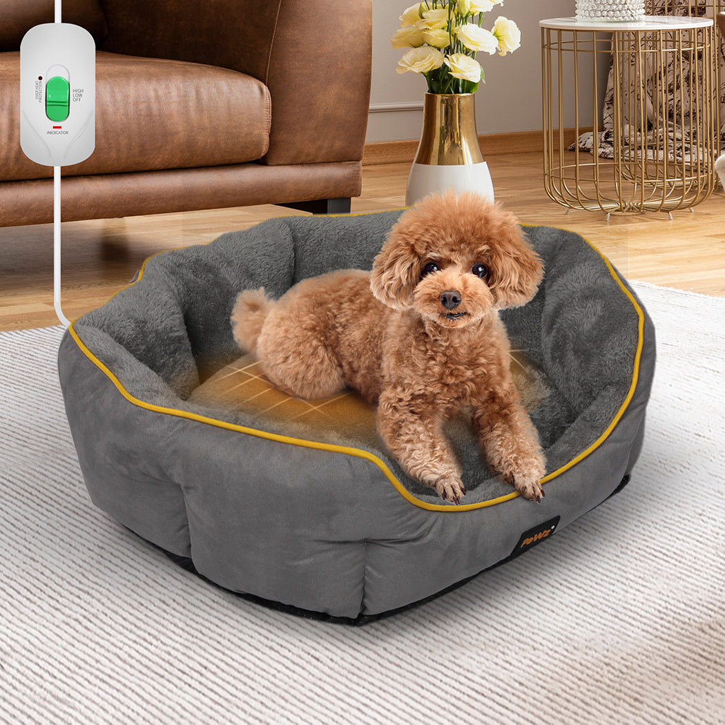 PaWz Electric Pet Heater Bed Heated M Grey Medium-1910112463077117958