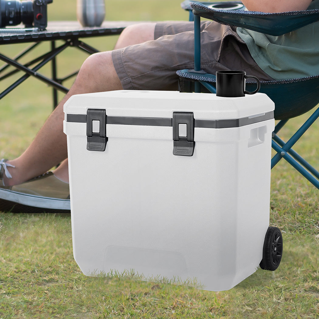 Mountview Cooler Ice Box 27L/43L Portable Chest Trolly For Camping BBQ Picnic-1963748908668686342
