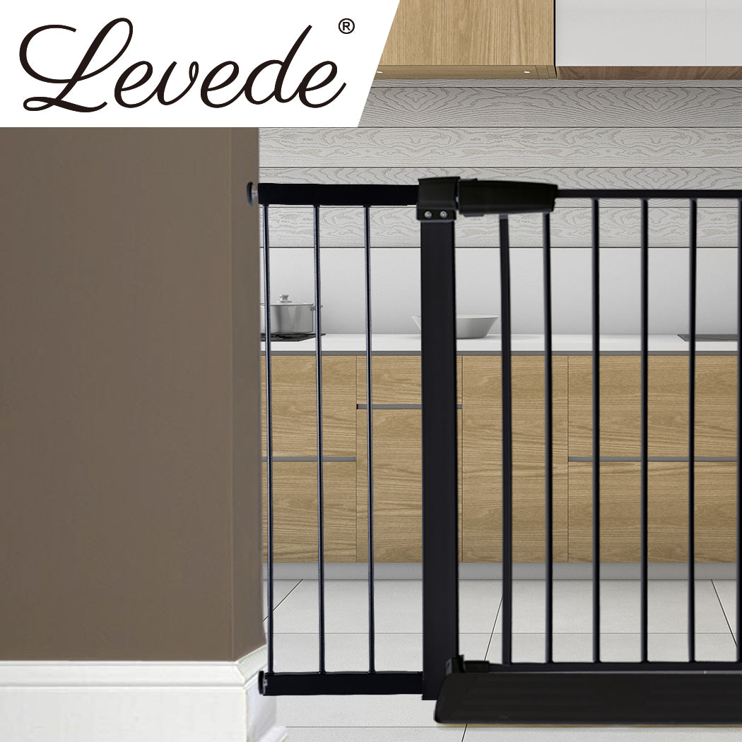 Levede Baby Safety Gate Adjustable Pet Black 20cm Extension-1910113187336949766