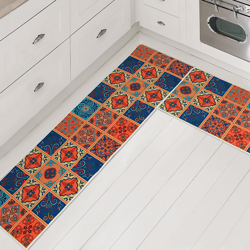 Marlow 2x Kitchen Mat Floor Rugs Area 45x150cm-1910113065345617926