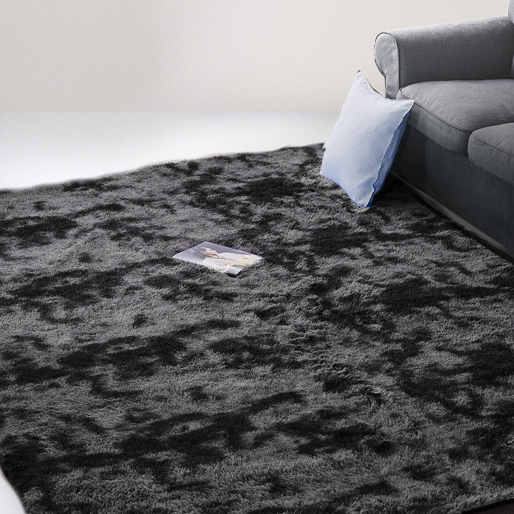 Marlow Floor Rug Shaggy Rugs Soft Large Black 160x230cm-1910113056181063686