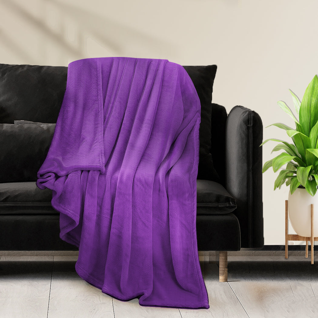 DreamZ 320GSM 220x240cm Ultra Soft Mink Aubergine Queen-1954802936748052486