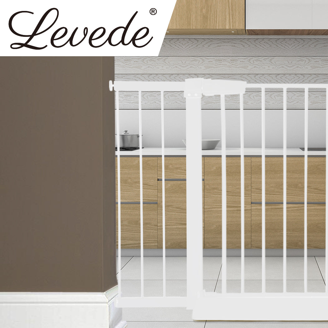 Levede Baby Safety Gate Adjustable Pet White 20cm Extension-1910113187513110534