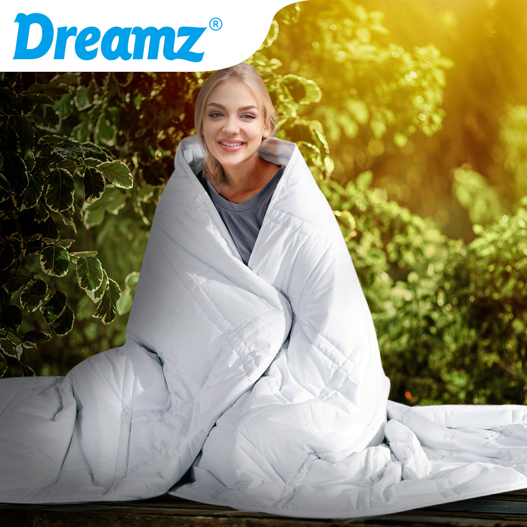 Dreamz Weighted Blanket Summer Cotton White Single-1910113226276868102
