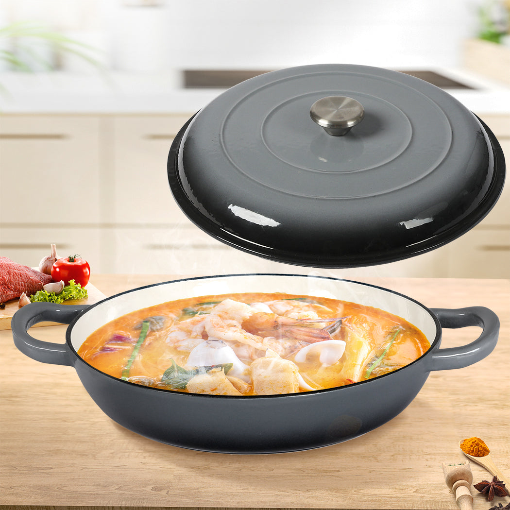 3.5L Enamel Dutch Oven Pan in Black Colour-1954802796293394438