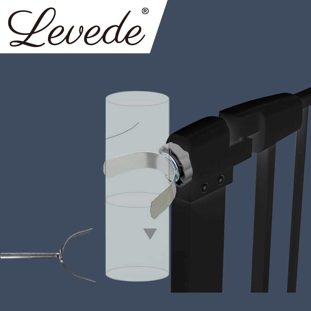 Levede Baby Safety Gate U Style Adaptor Black-1954802906997854214