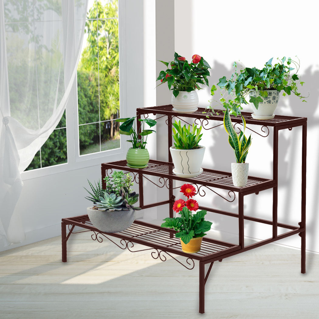 Levede Plant Stand 3 Tier Rectangle-1954802658560839686