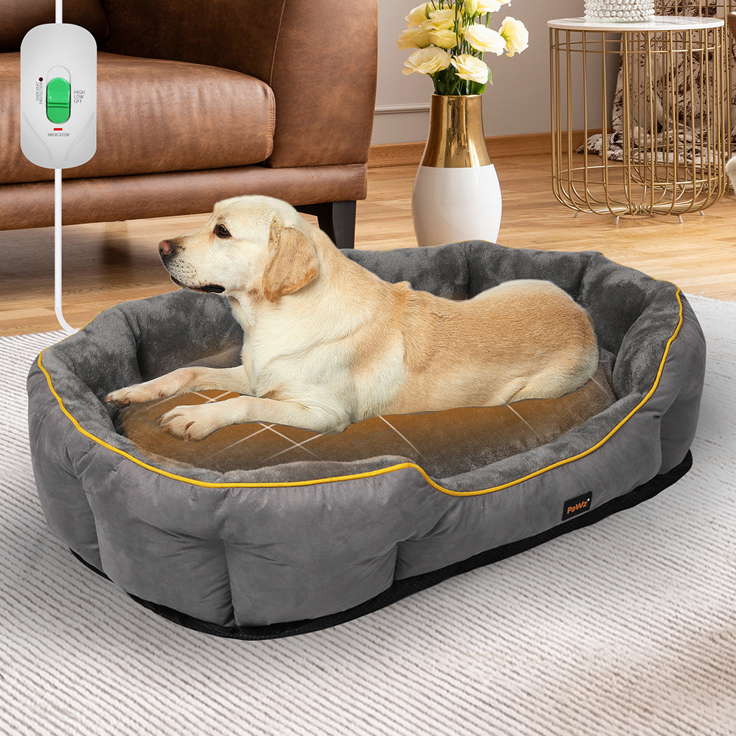 PaWz Electric Pet Heater Bed Heated XL Grey X-Large-1910112463777566726