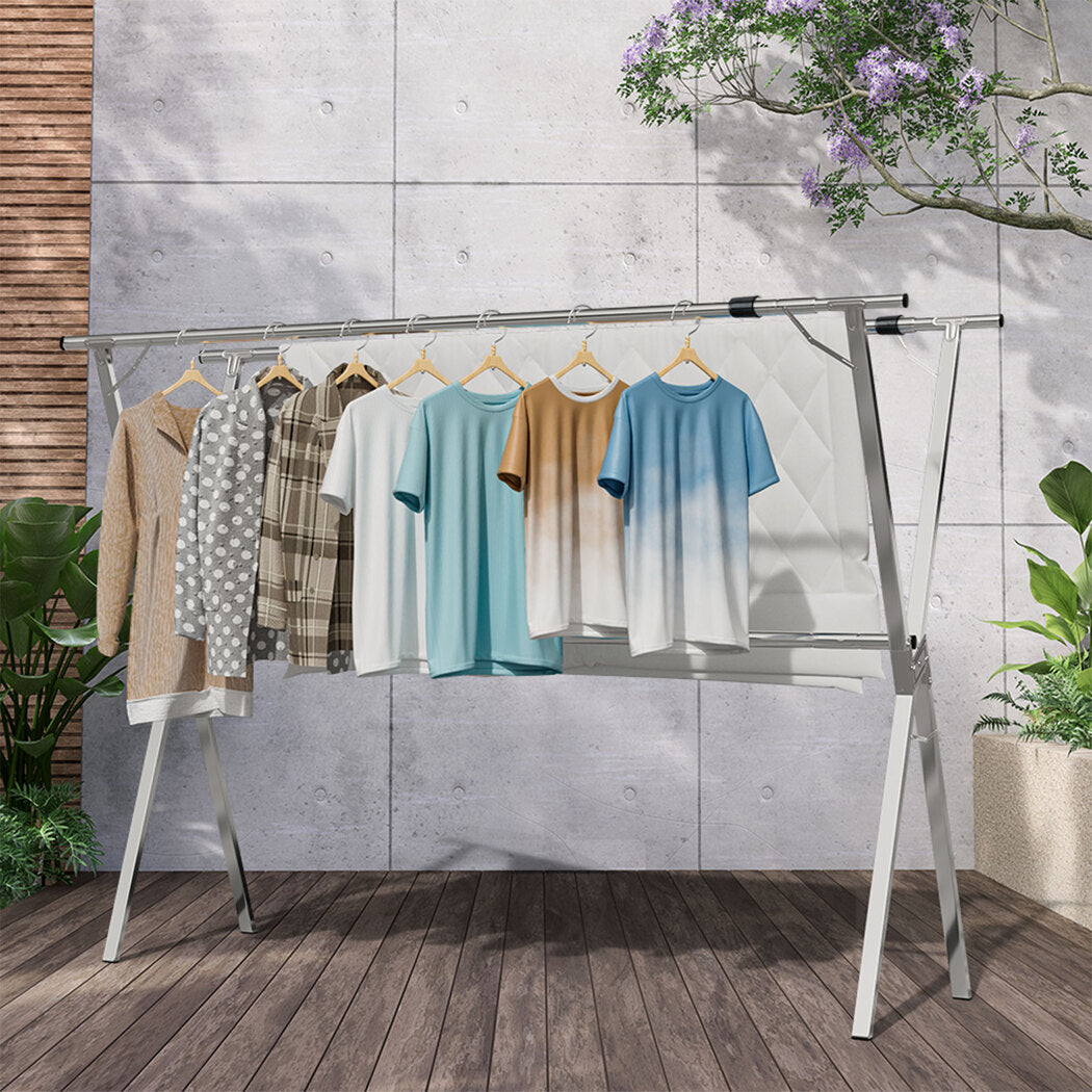 Levede Adjustable Clothes Drying Airer Foldable 150-240cm-1973193572329066502