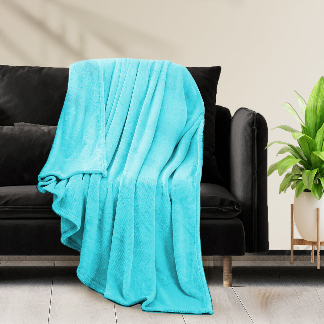 DreamZ 320GSM 220x240cm Ultra Soft Mink Teal Queen-1910113217032622086