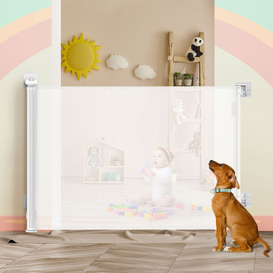 BoPeep Retractable Baby Safety Gates 300cm White 300 cm-1954802789565730822