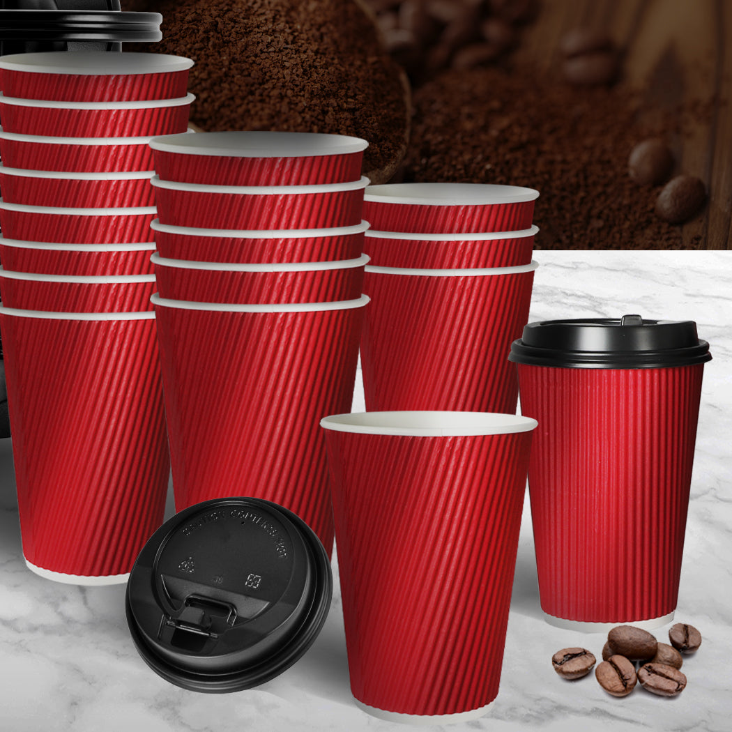 1000 Pcs 8oz Disposable Takeaway Coffee Red-1910113172346507270