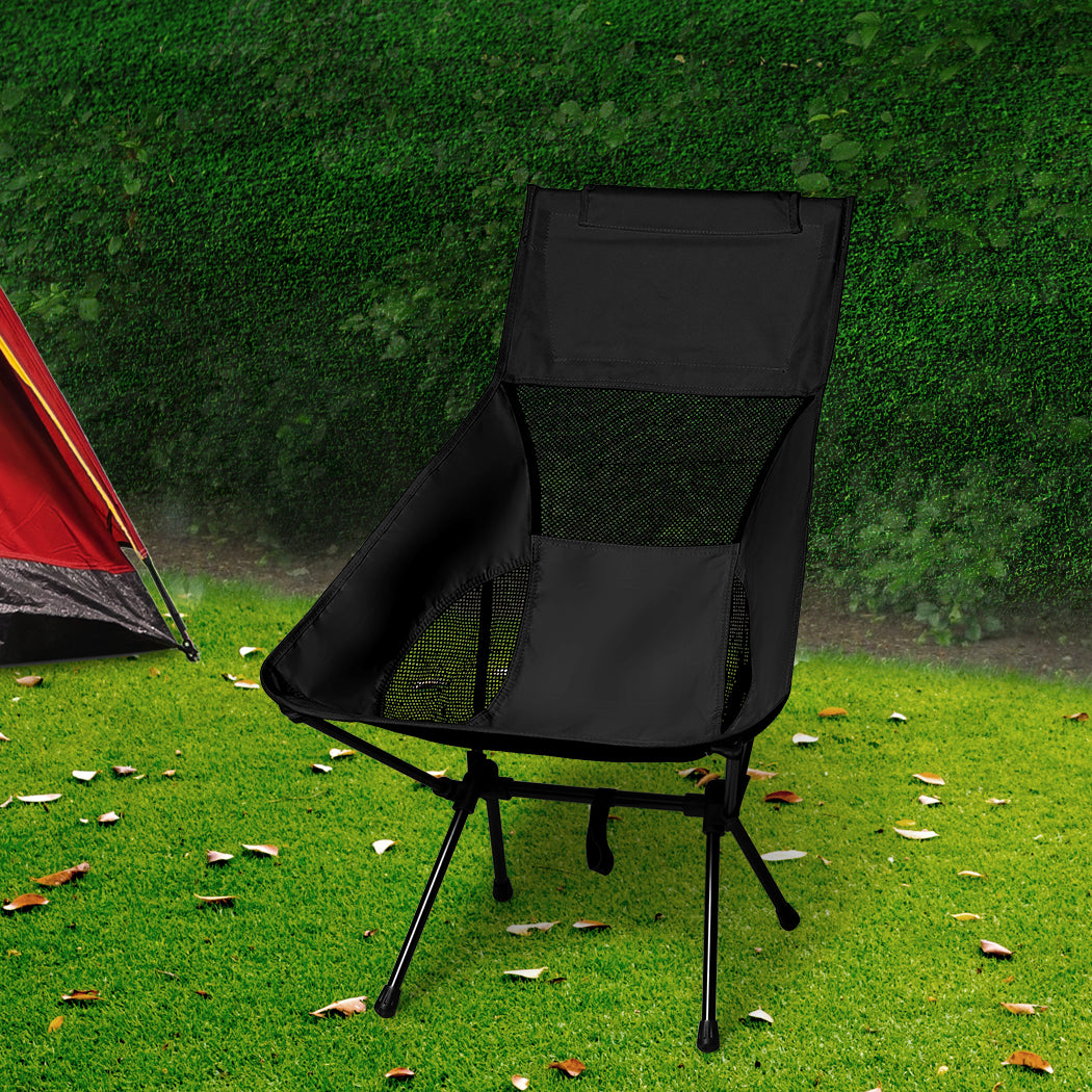Levede Camping Chair Folding Outdoor Large Black-1954802882733805574