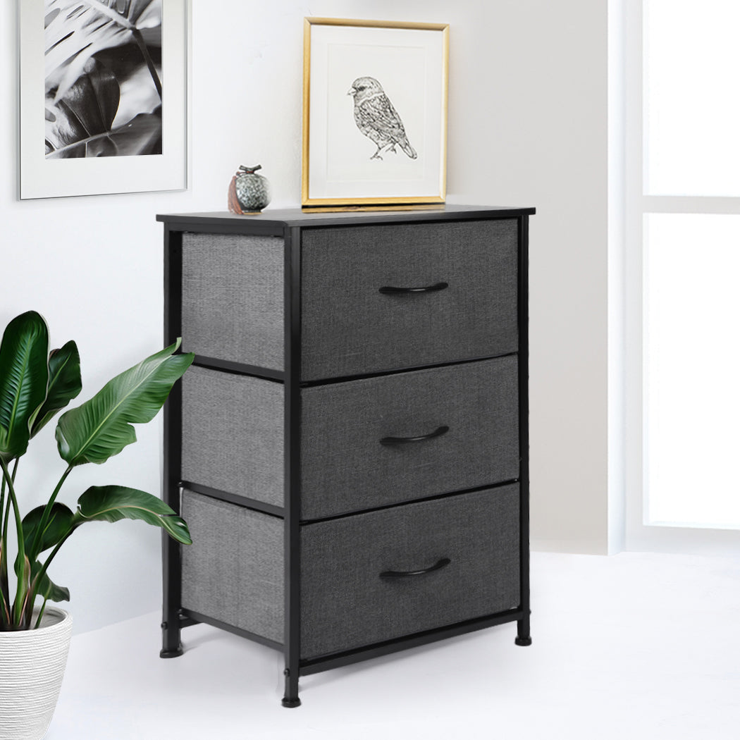 Levede Storage Cabinet Tower Chest Dark Grey-1954802983623593990