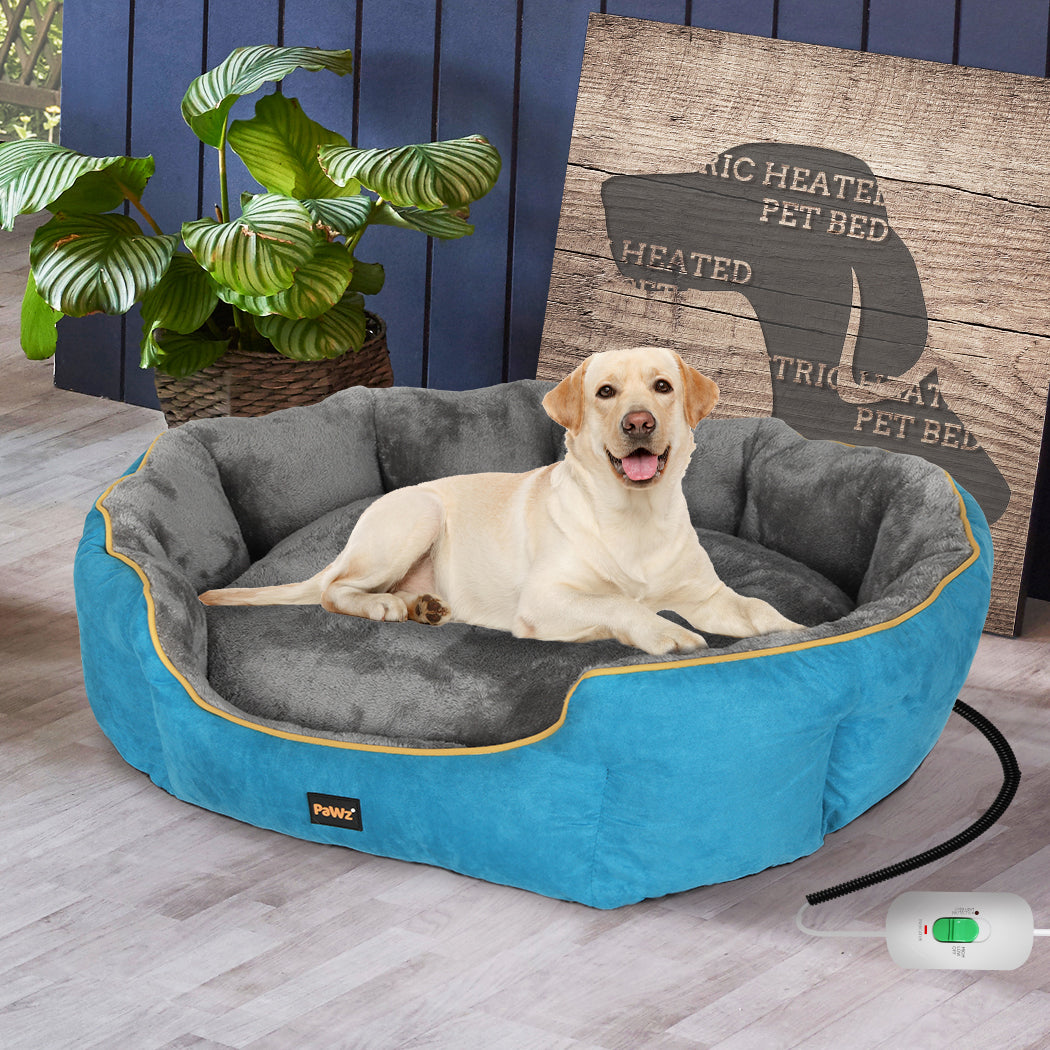 PaWz Electric Pet Heater Bed Heated L Blue Large-1910112462473138182