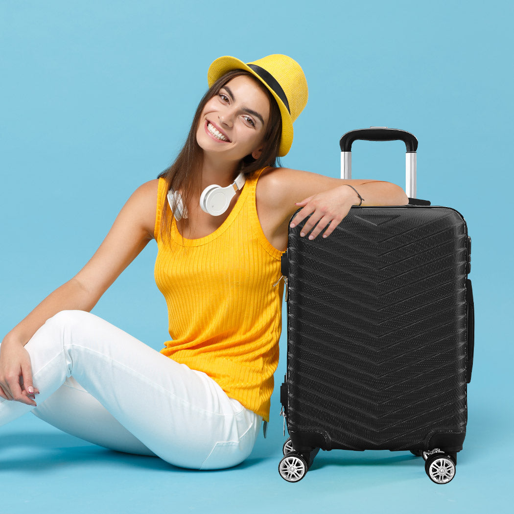 Slimbridge 20" Carry On Travel Luggage Black 20 inch-1954802806686879750