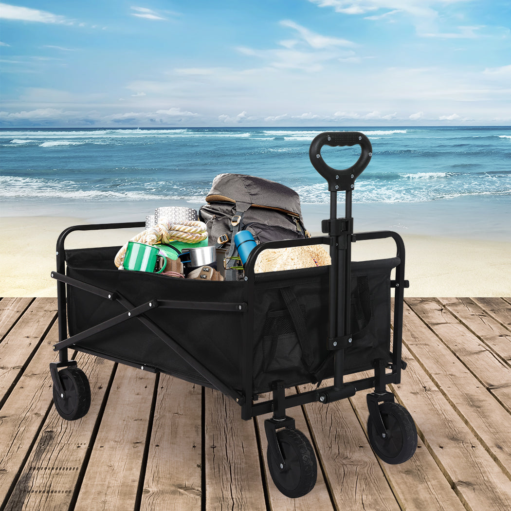 Lambu Garden Trolley Cart Foldable Picnic Black-1910112310475755526