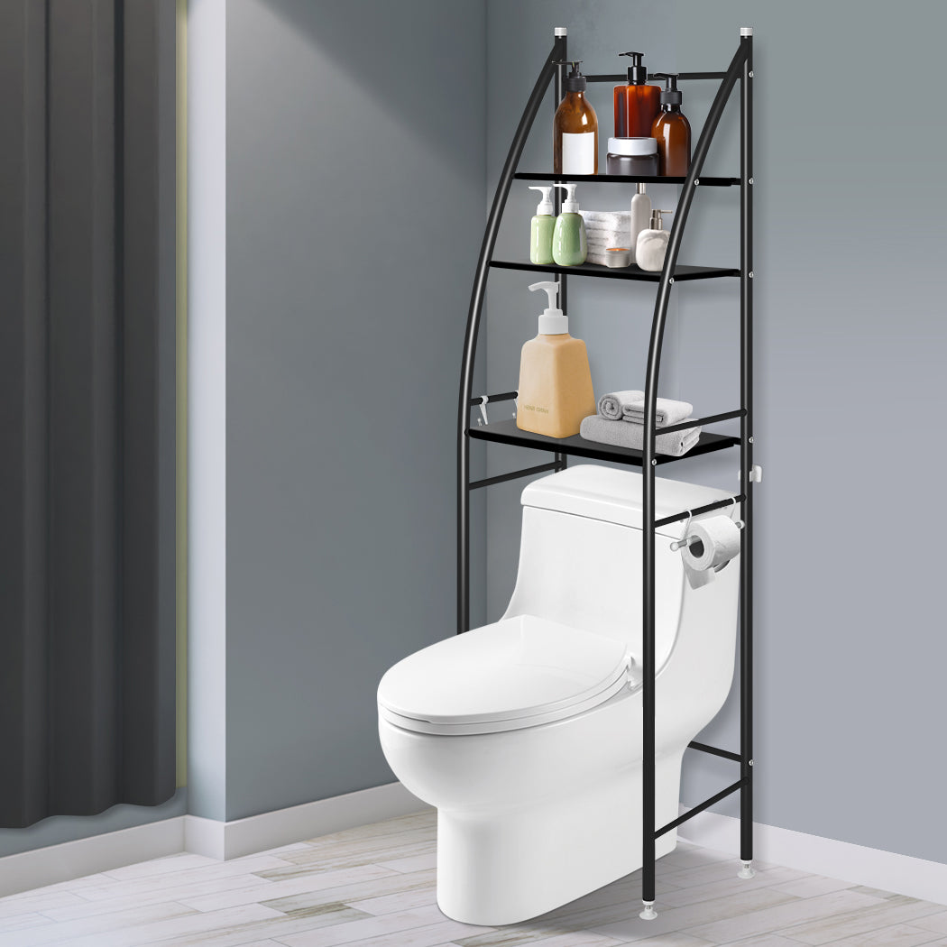 Dutxa 3 Tier Over Toilet Storage Shelf Black-1910113127488425990