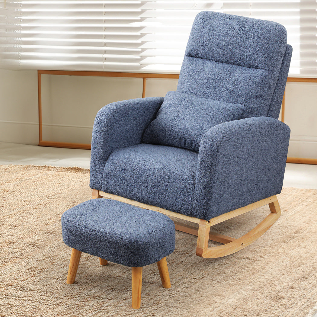 Levede Rocking Chair Ottoman Footrest With Side Pocket-1954802459599835143