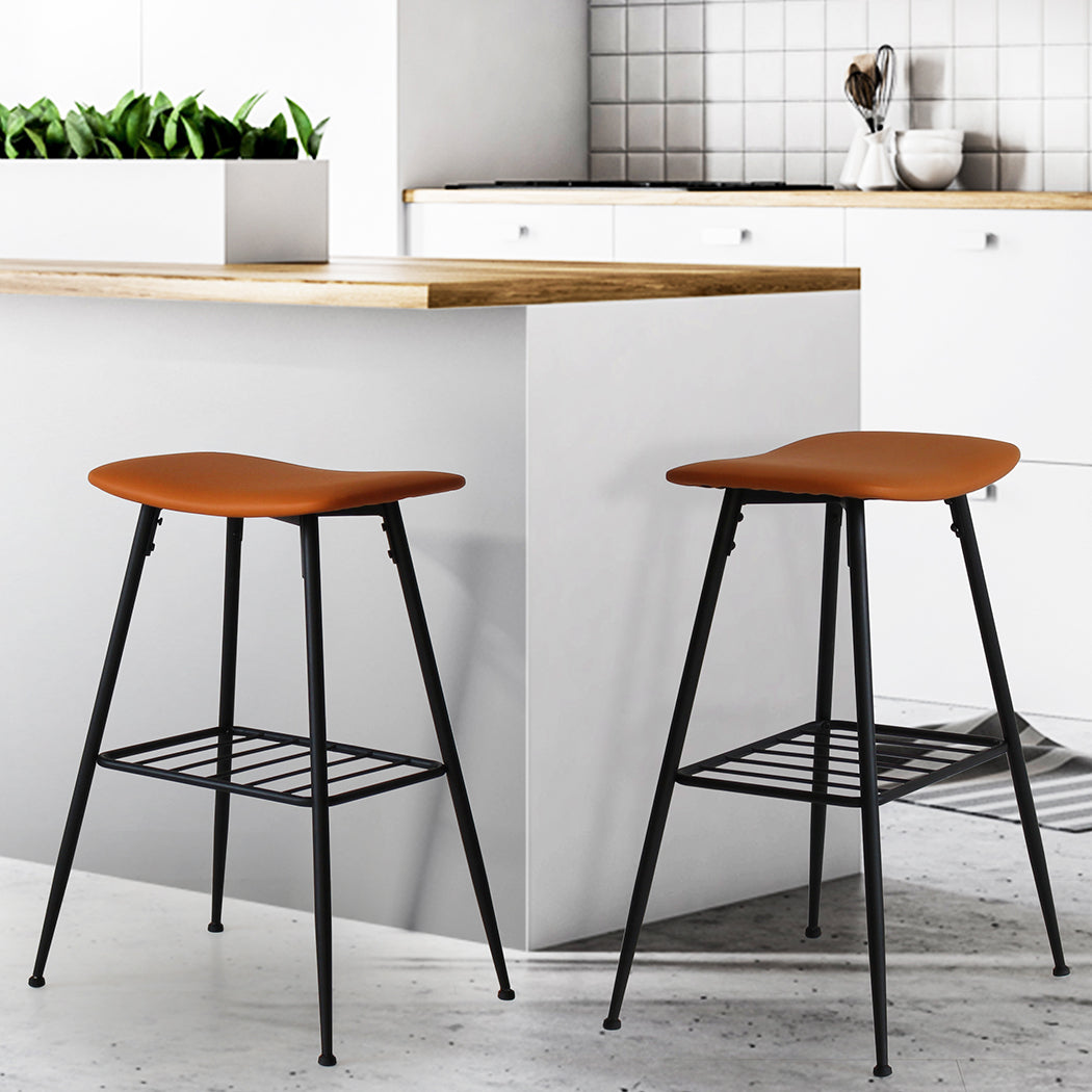 Levede 2x Bar Stools Kitchen Bar Pub Tan-1910113243121192966