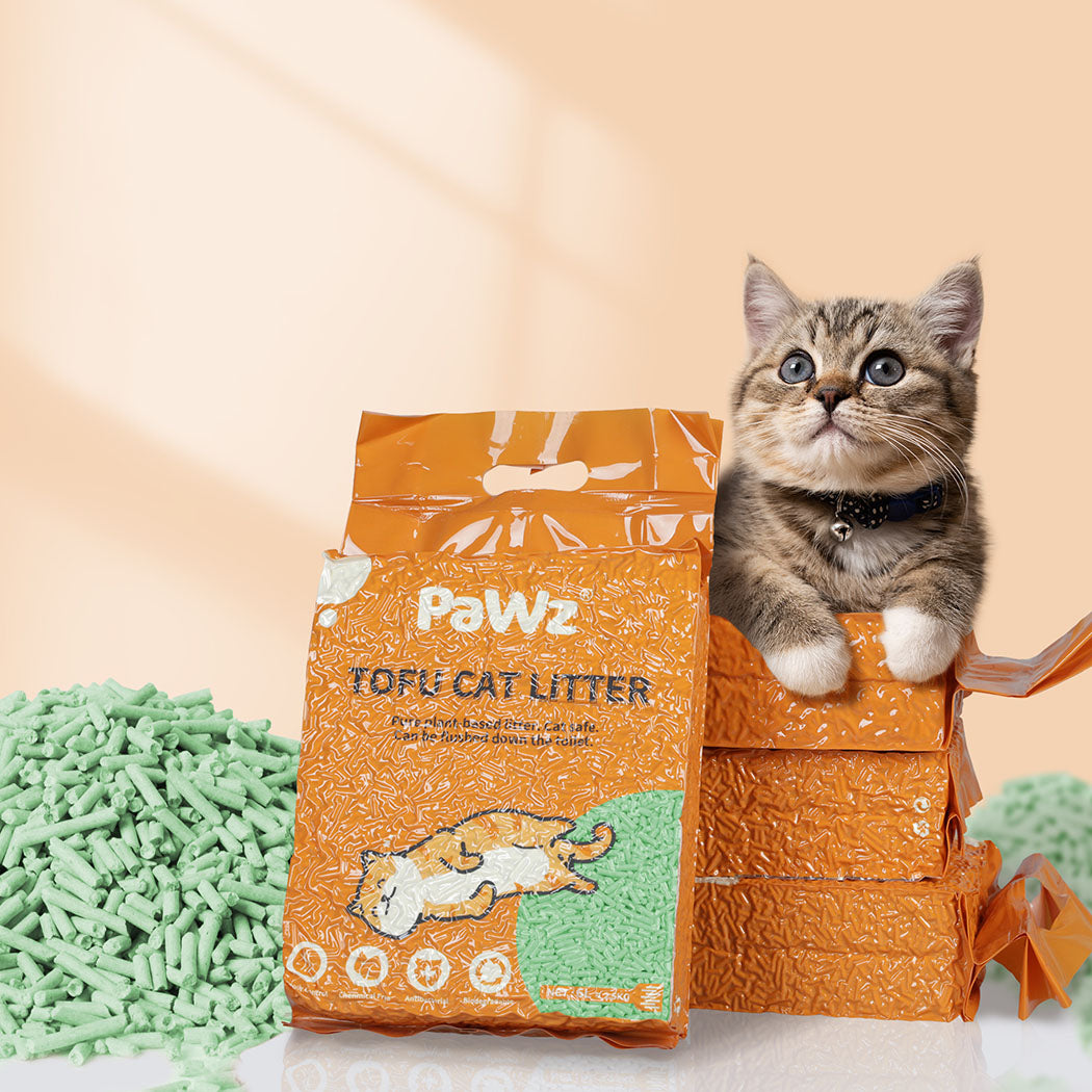 PaWz 2.5kg Tofu Cat Litter Clumping Green Tea x4-1954802393640210439