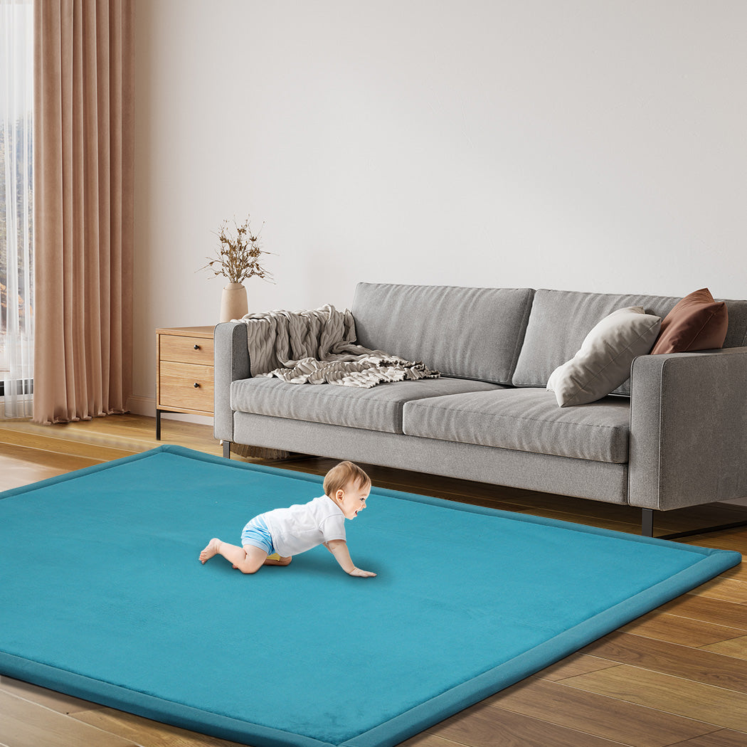 Marlow Coral Velvet Area Rugs Large Mat 150x200cm Blue-1954802461801844742