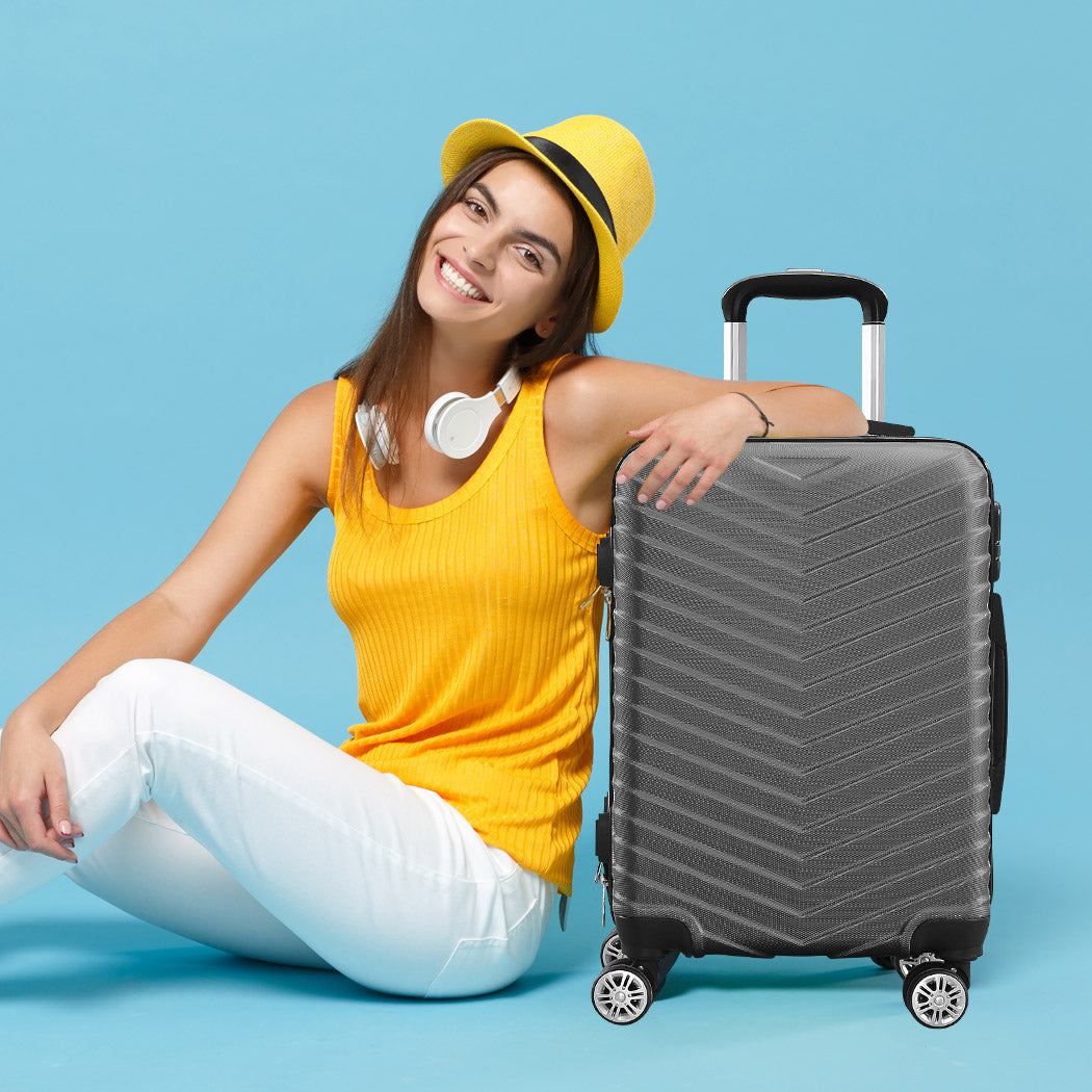 Slimbridge 20" Carry On Travel Luggage Grey 20 inch-1954802807165030406