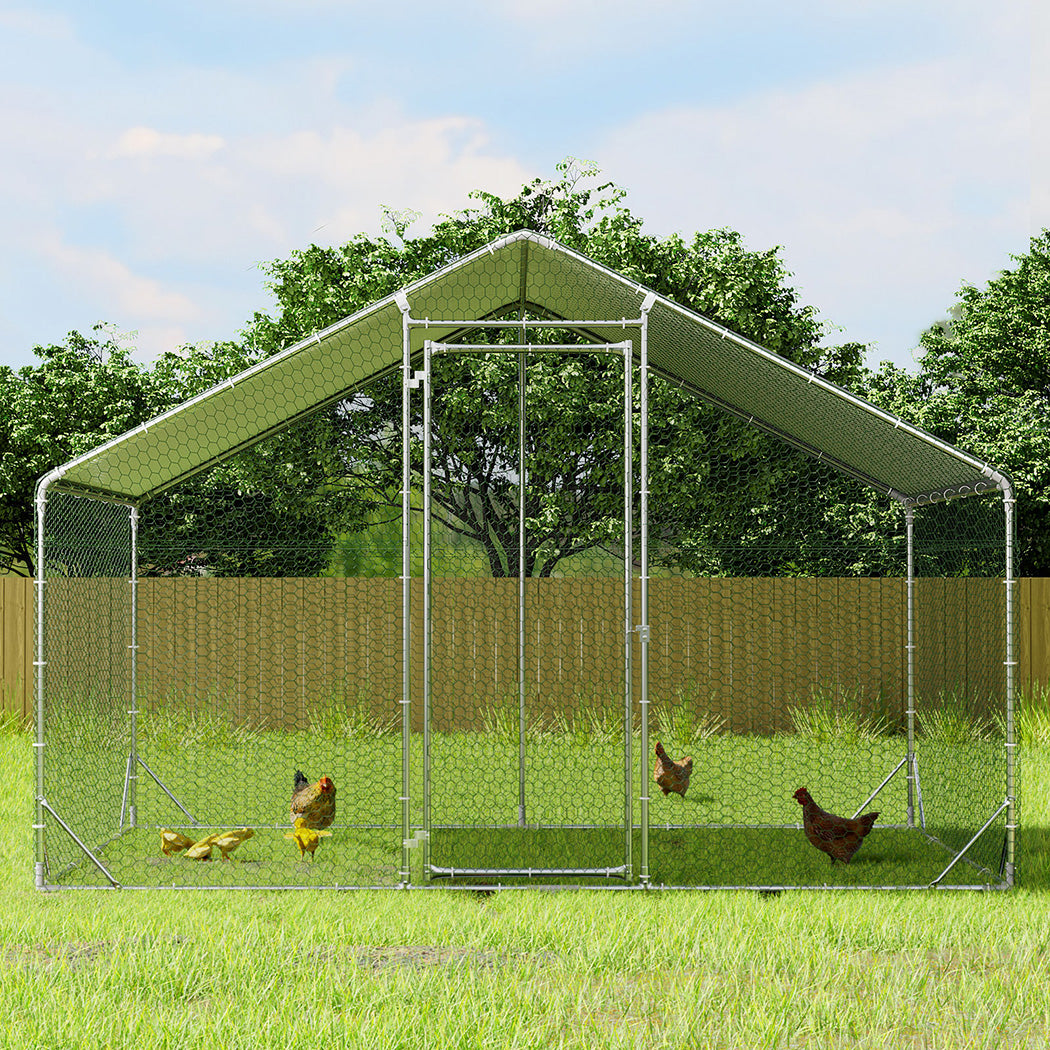 Pawz 200x300x194cm Large Metal Walk-in Chicken Coop Cage-1954802466965032966