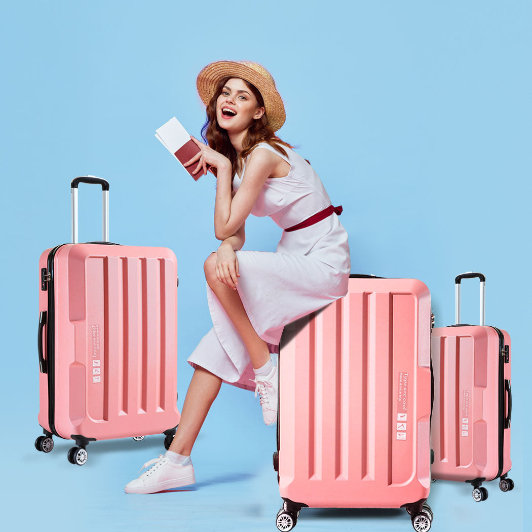 Slimbridge 20"24"28" 3PC Luggage Sets Rose Gold-1954802804543590406