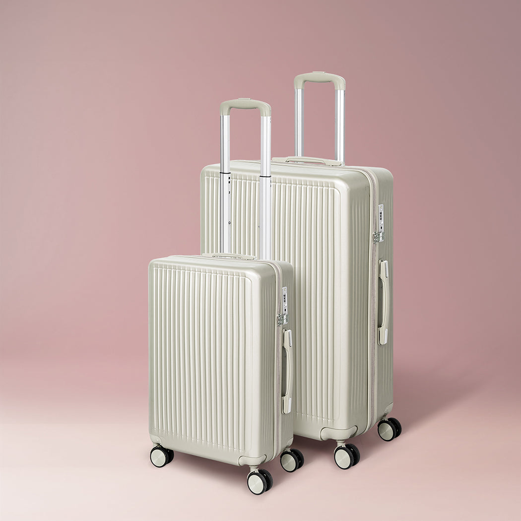 Slimbridge Luggage Suitcase Trolley White 2pc 20"+28"-1910112844922359814