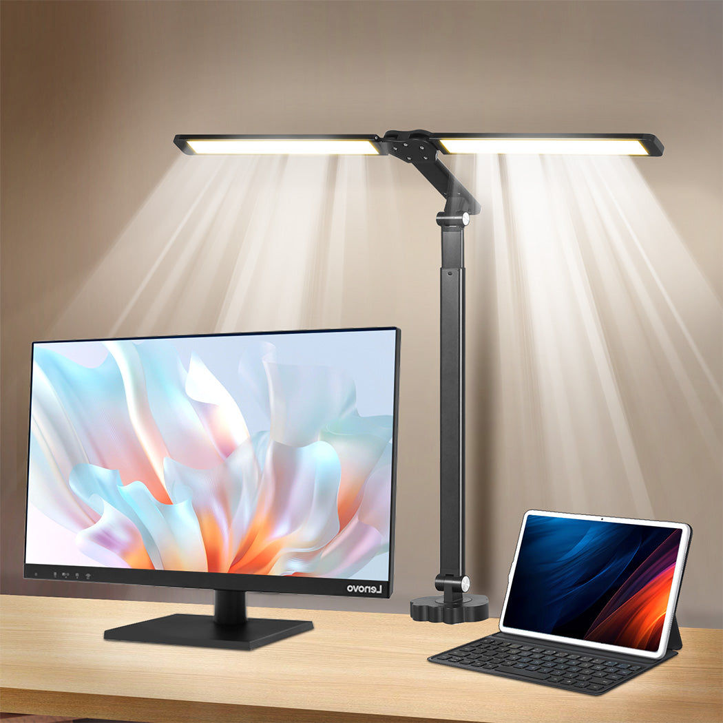 Emitto Double Head LED Desk Lamp Dimmable With Clamp-1910149778696704006