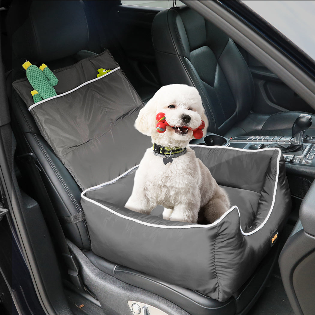 PaWz Dog Car Booster Seat Belt Pet Backrest Grey-1954802563937341446
