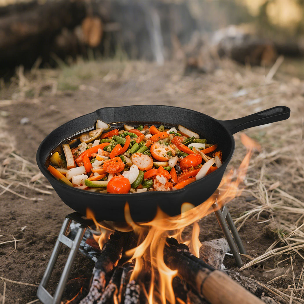 Toque Cast Iron Frying Pan Set 21cm 27cm Skillet BBQ-1973194189822889990