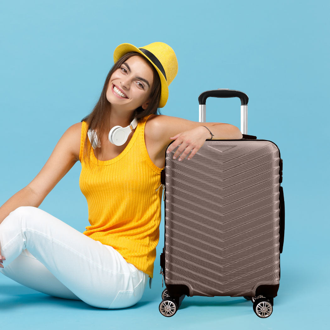 Slimbridge 20" Carry On Travel Luggage Coffee 20 inch-1954802806904983558