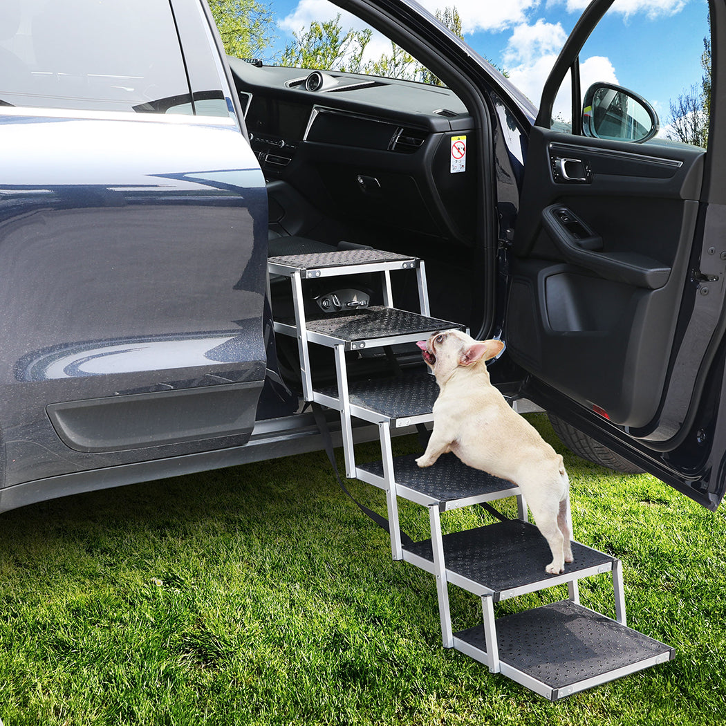 PaWz 6 Steps Dog Ramp Adjustable Height Black-1954802550565900294